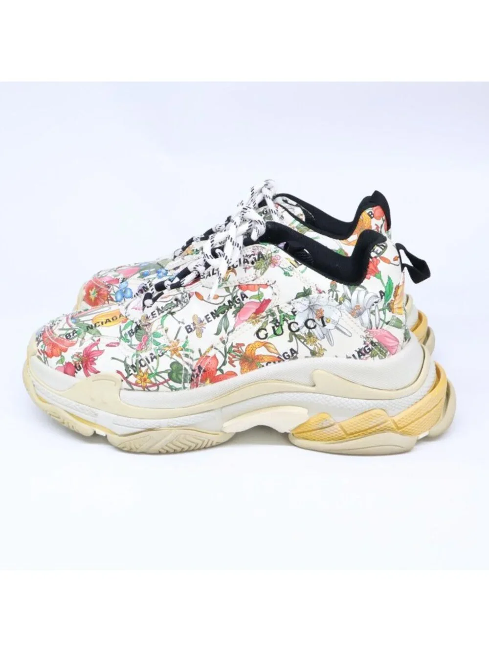 Gucci Balenciaga x Triple S Floral Print Sneakers